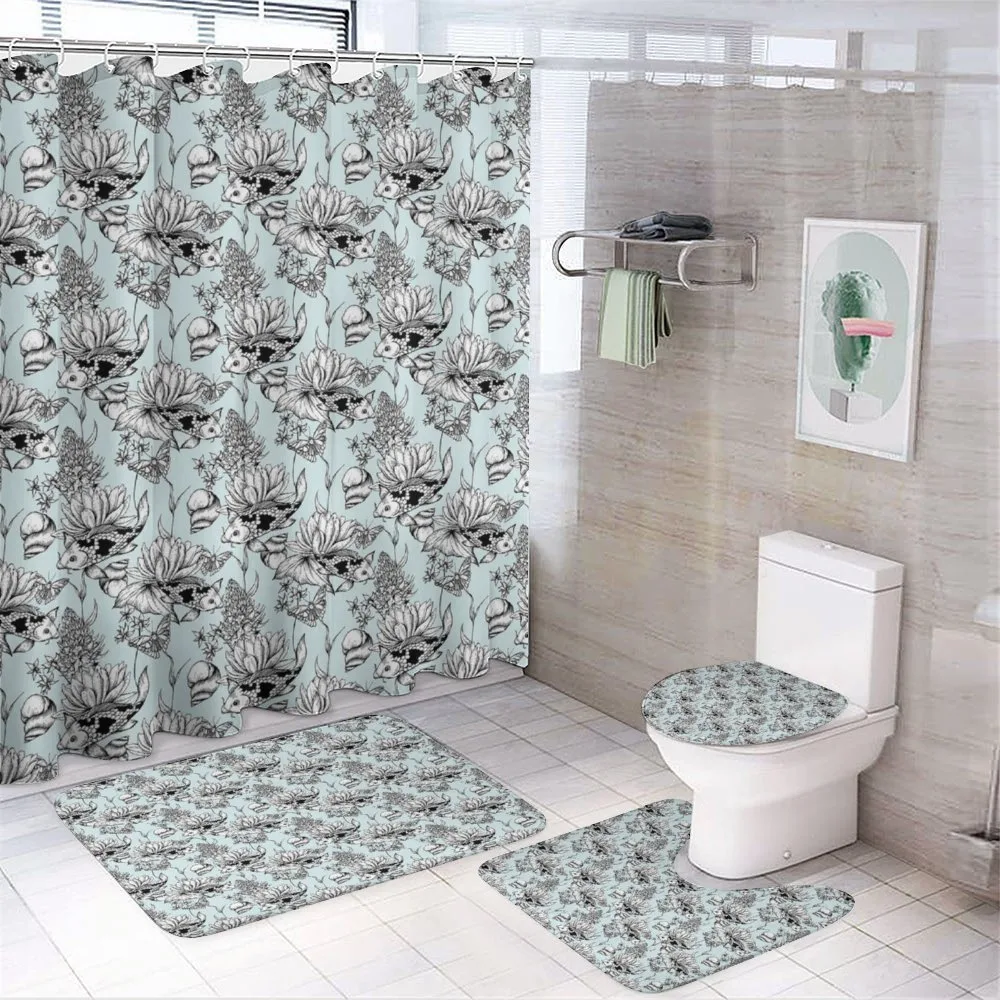 Pond Water Flowers — 4-Piece Bathroom Set preview