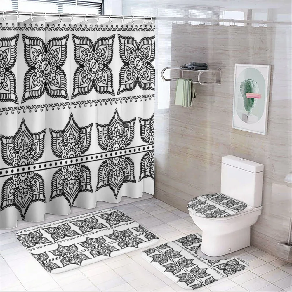 Lotus Inspired Grid — 4-Piece Bathroom Set preview