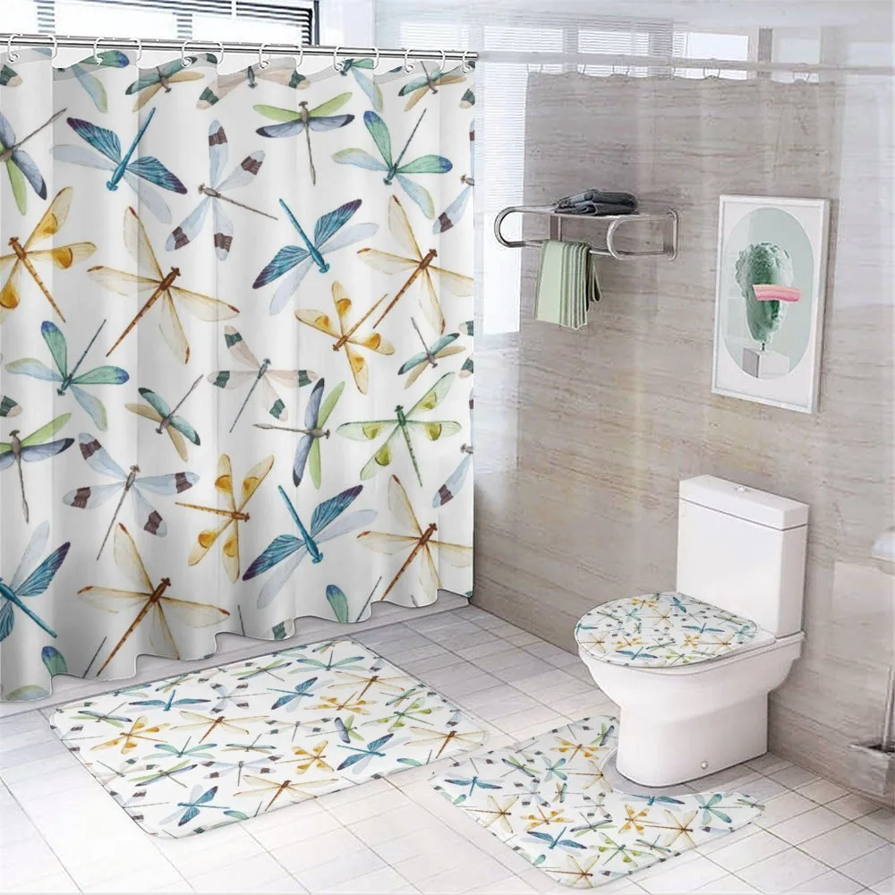 Minimalist Dragonflies — 4-Piece Bathroom Set preview