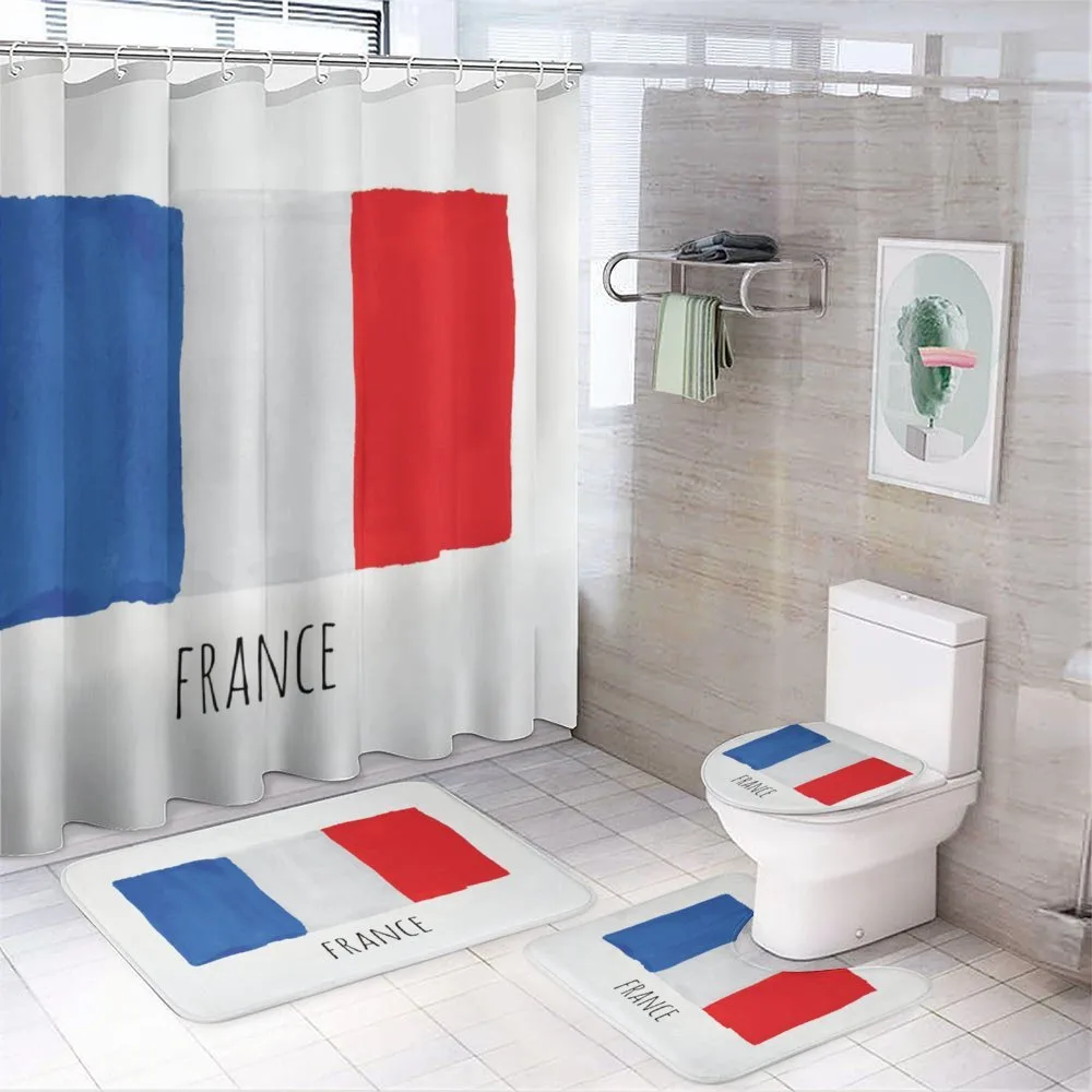 Simplistic Watercolor Flag — 4-Piece Bathroom Set preview