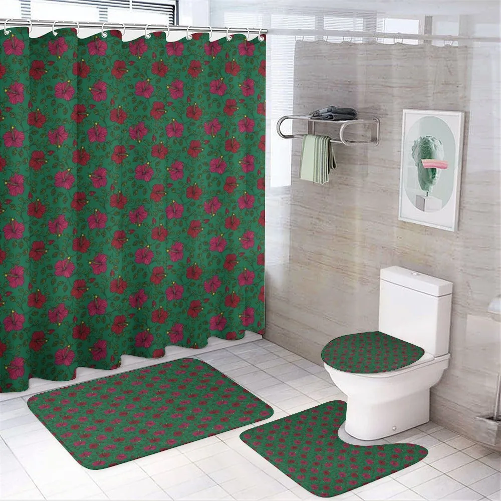 Blossoming Exotic Hibiscus — 4-Piece Bathroom Set preview
