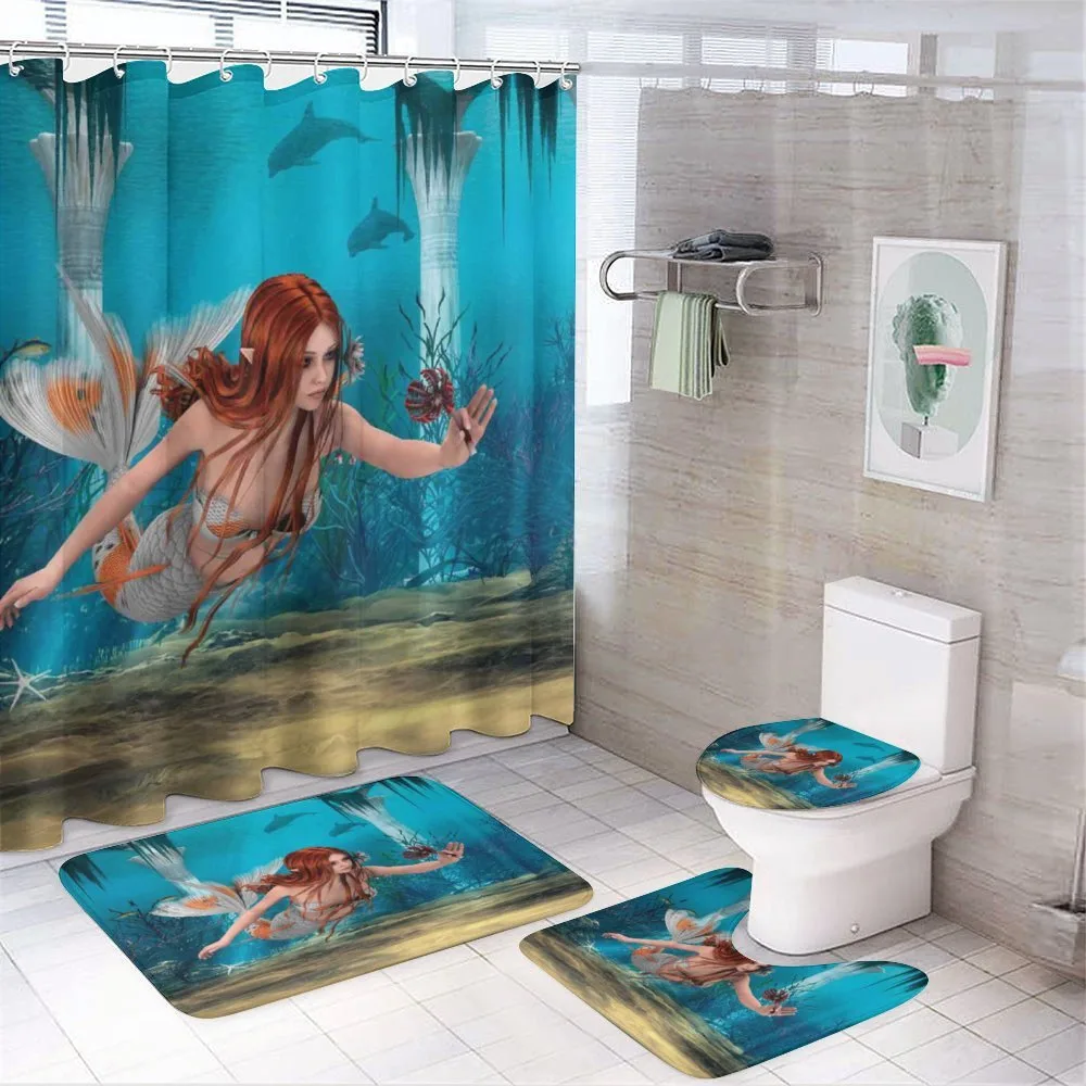 Magic Aqua Sea Lily — 4-Piece Bathroom Set preview