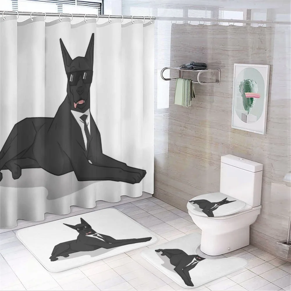 Humorous Dog in Suit — 4-Piece Bathroom Set preview