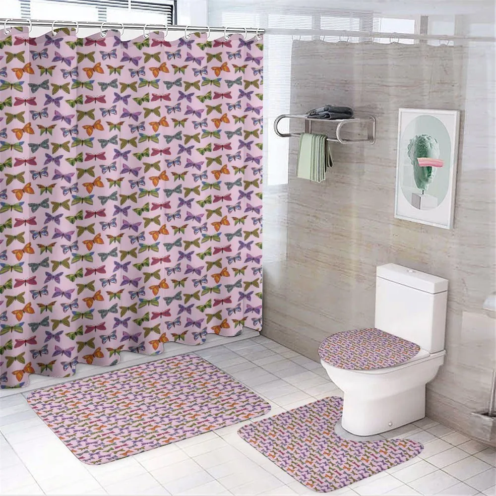 Doodle Butterflies Art — 4-Piece Bathroom Set preview