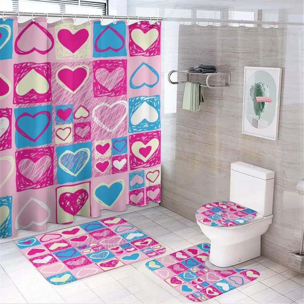 Hearts in Square Shape — 4-Piece Bathroom Set preview
