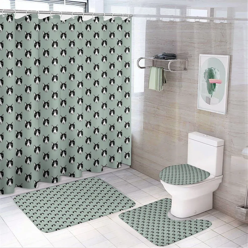 Puppy Heads Pattern Comical — 4-Piece Bathroom Set preview