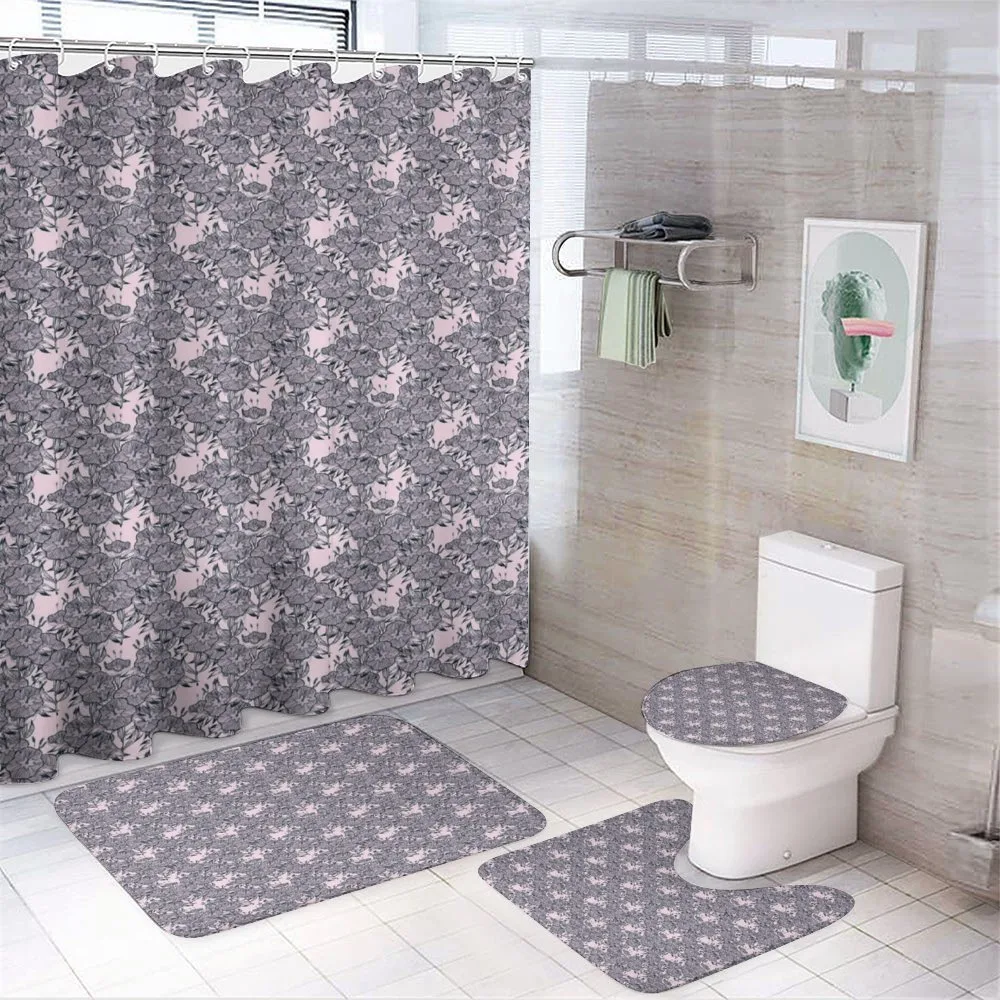 Bindweed Flower Bells Design — 4-Piece Bathroom Set preview