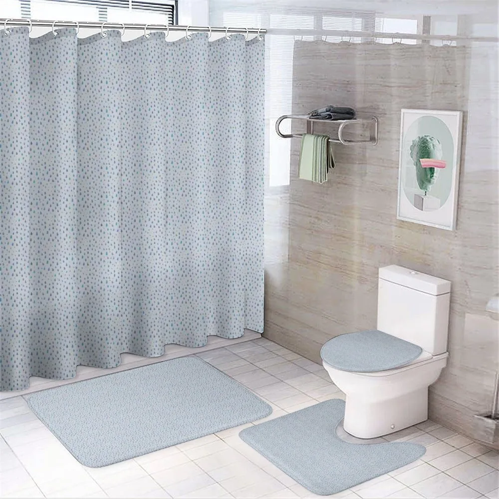Rough Edged Aqua Droplets — 4-Piece Bathroom Set preview