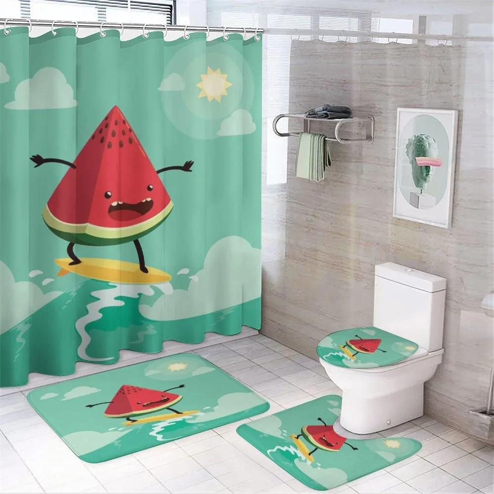 Watermelon on the Waves — 4-Piece Bathroom Set preview
