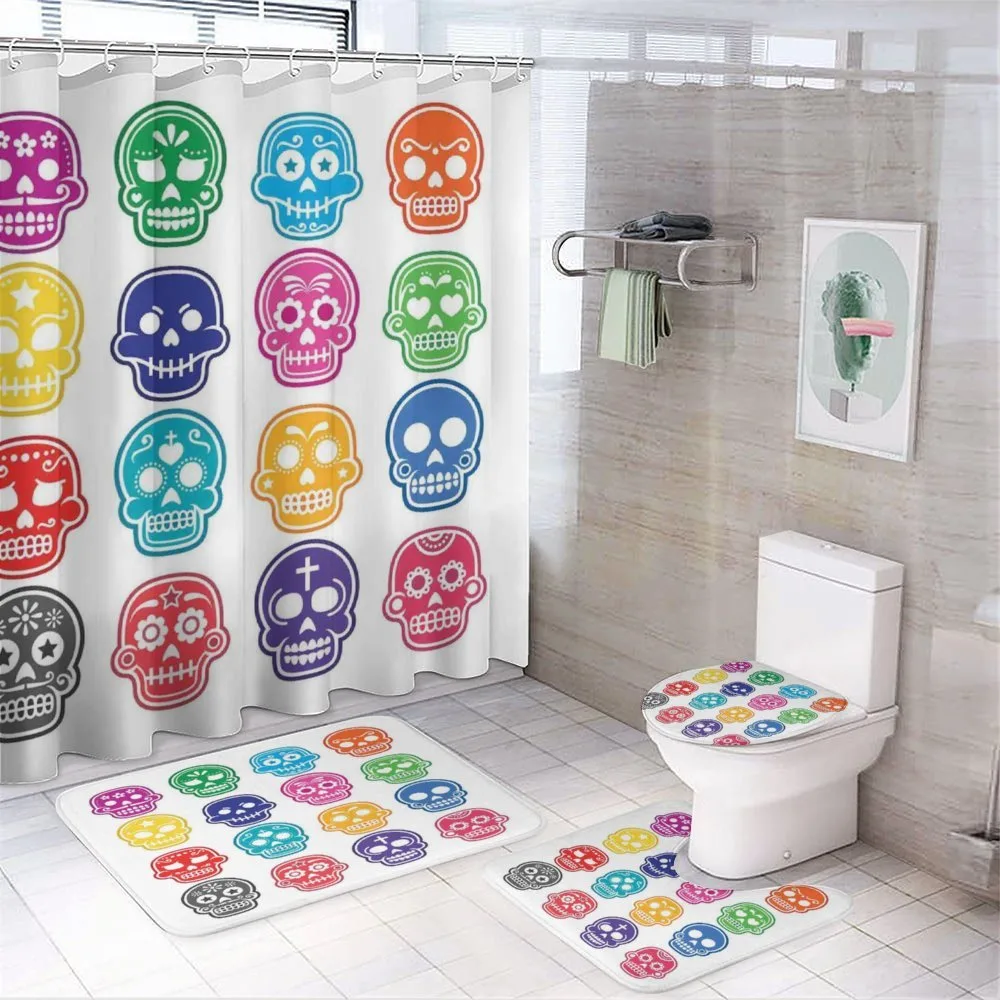 Cartoon Style Skull — 4-Piece Bathroom Set preview