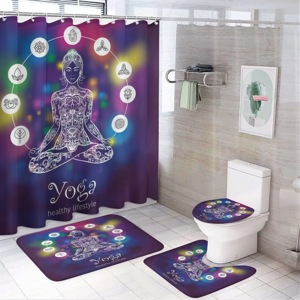 Crossed Legged Meditation — 4-Piece Bathroom Set preview