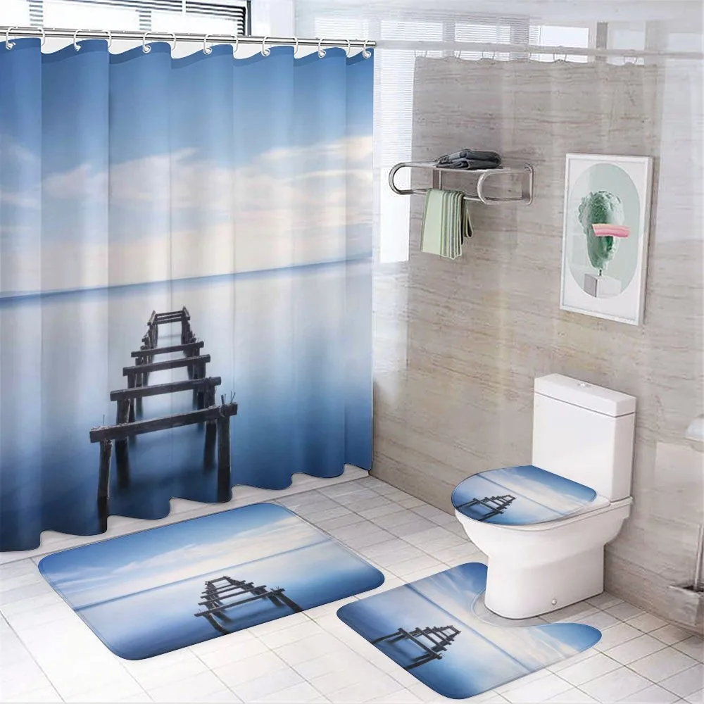 Old Jetty Blue Sky — 4-Piece Bathroom Set preview