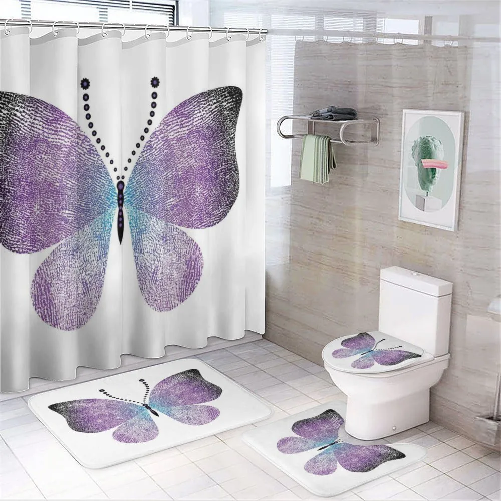 Pointillist Butterfly — 4-Piece Bathroom Set preview