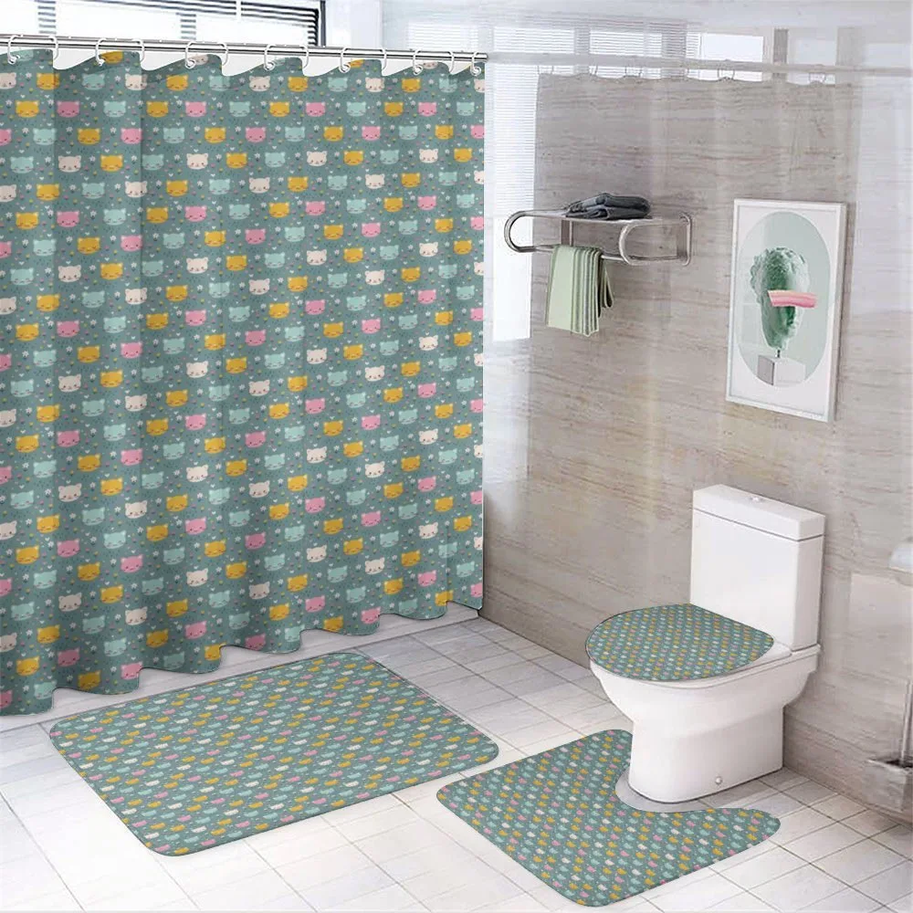 Smiling Cartoon Mice — 4-Piece Bathroom Set preview