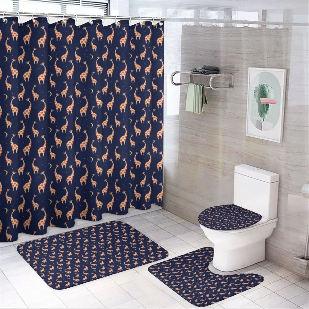 Funny Animals Night Sky — 4-Piece Bathroom Set preview