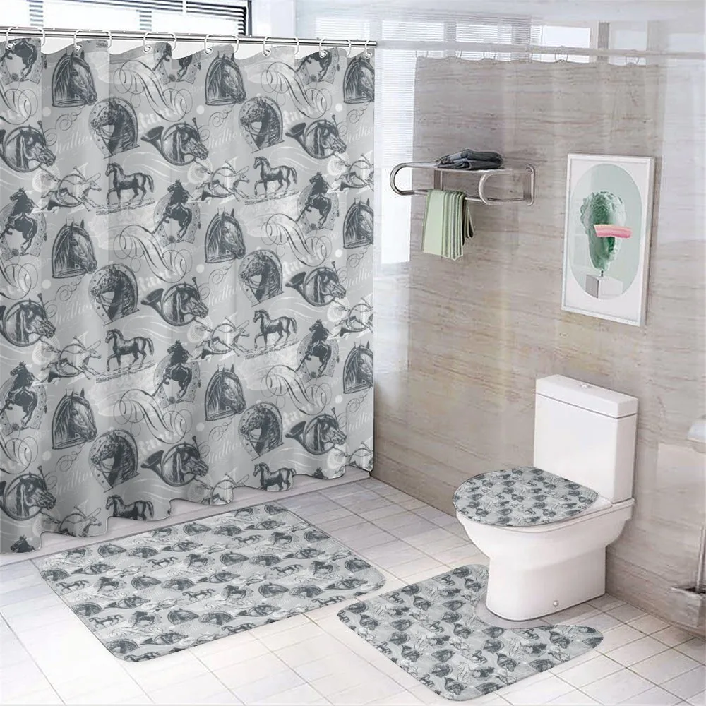 Stallion Sketch Style — 4-Piece Bathroom Set preview
