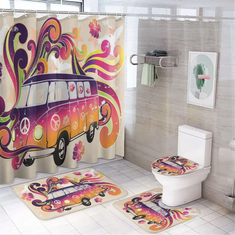 Peace Van Funny — 4-Piece Bathroom Set preview