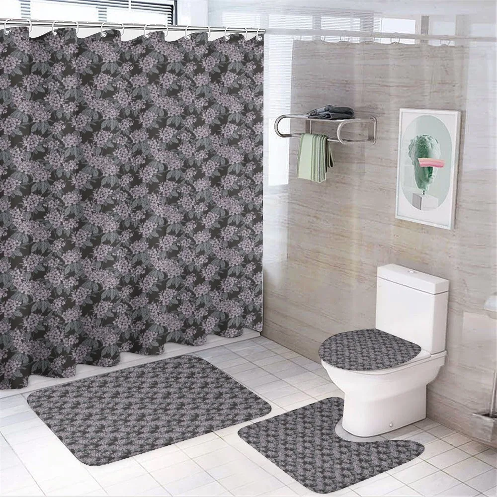 Hydrangea Bouquets Leaves — 4-Piece Bathroom Set preview