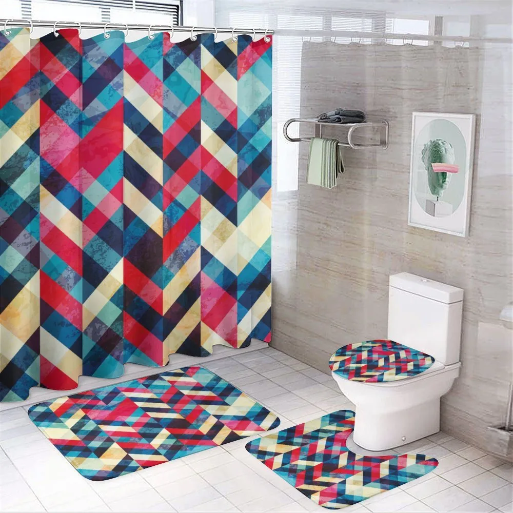 Downward Parallel Lines — 4-Piece Bathroom Set preview