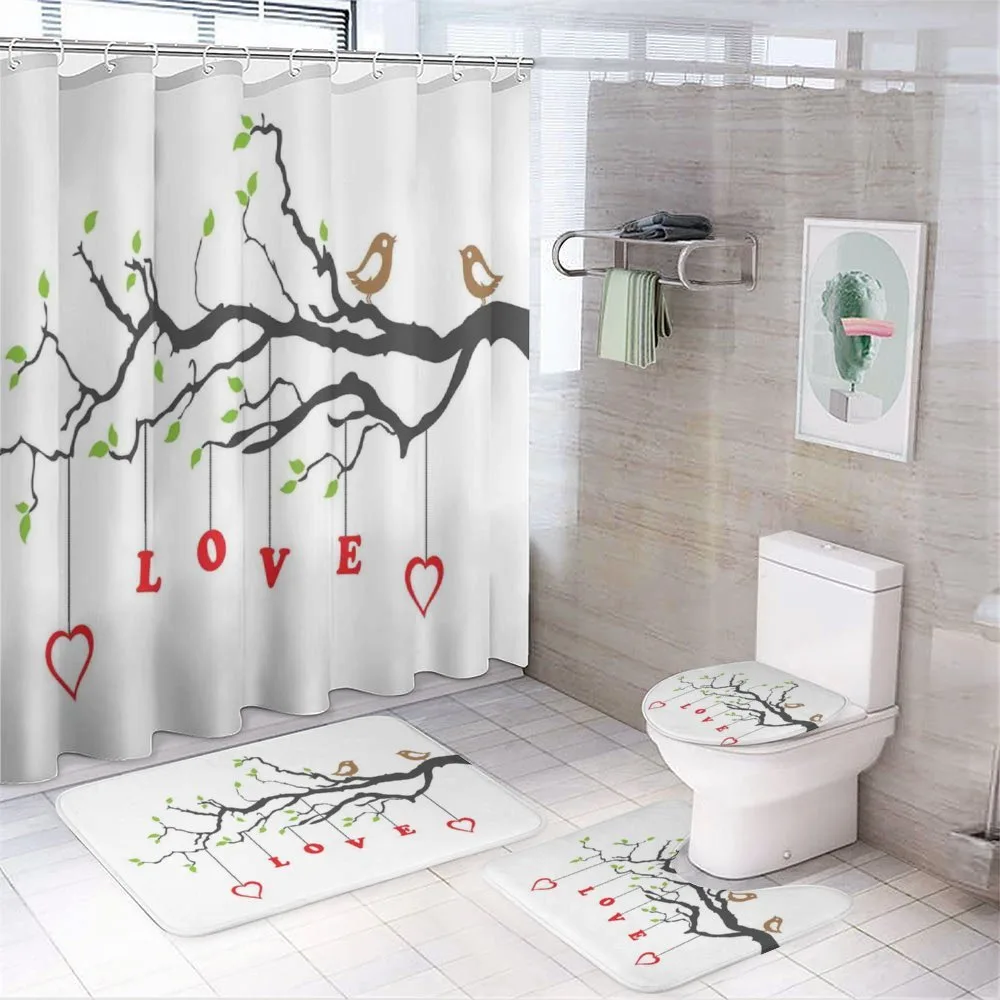 Birds Sitting on a Branch — 4-Piece Bathroom Set preview