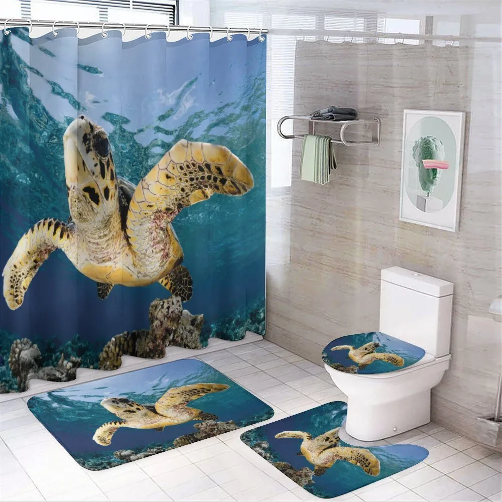 Hawksbill Sea Turtle — 4-Piece Bathroom Set preview