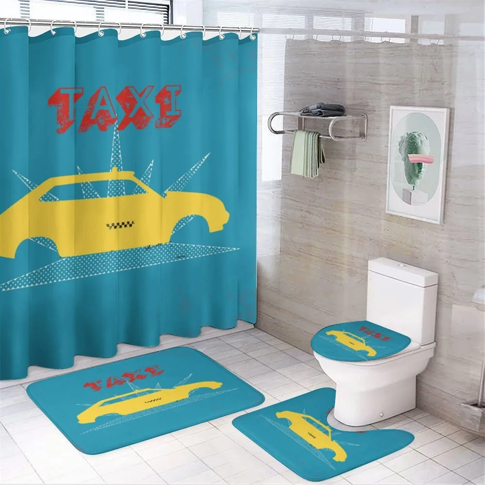 Old Cab Grunge Typography — 4-Piece Bathroom Set preview