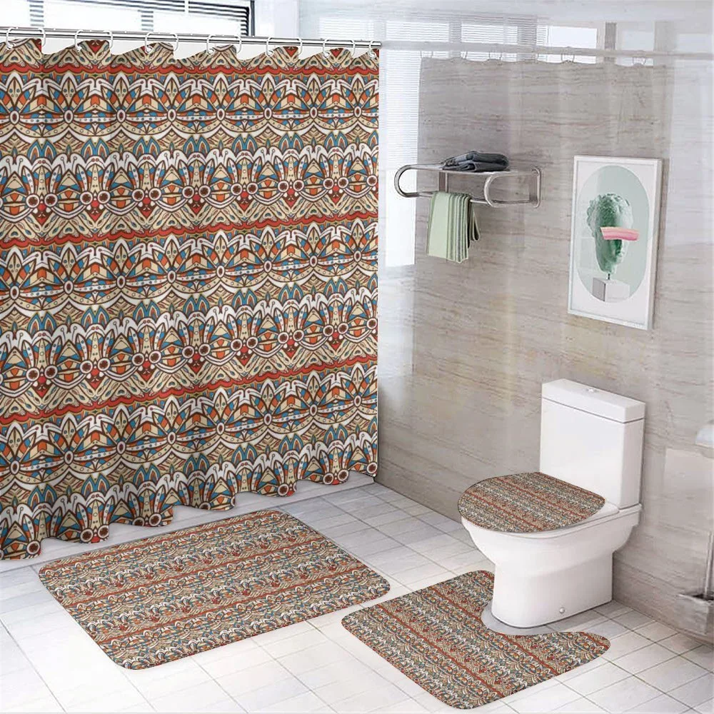 Floral Aztec Pattern — 4-Piece Bathroom Set preview