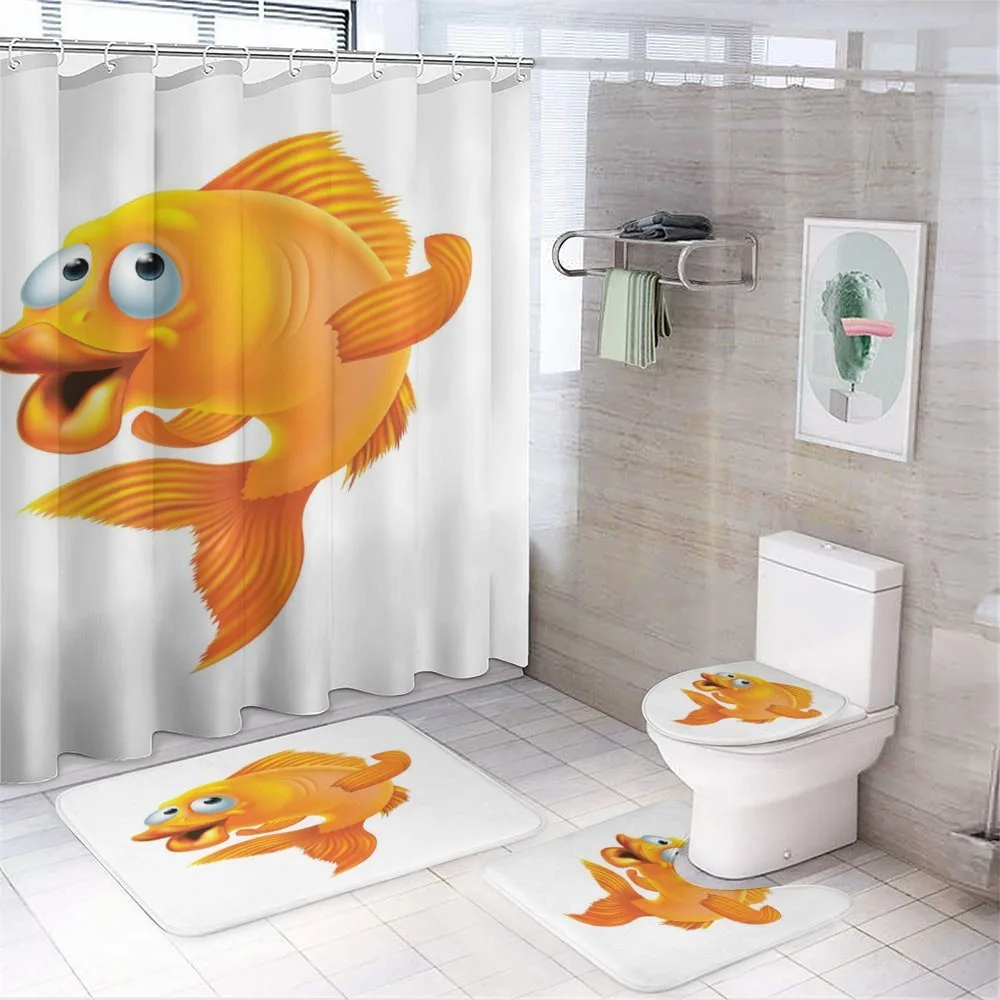 Happy Playful Goldfish — 4-Piece Bathroom Set preview