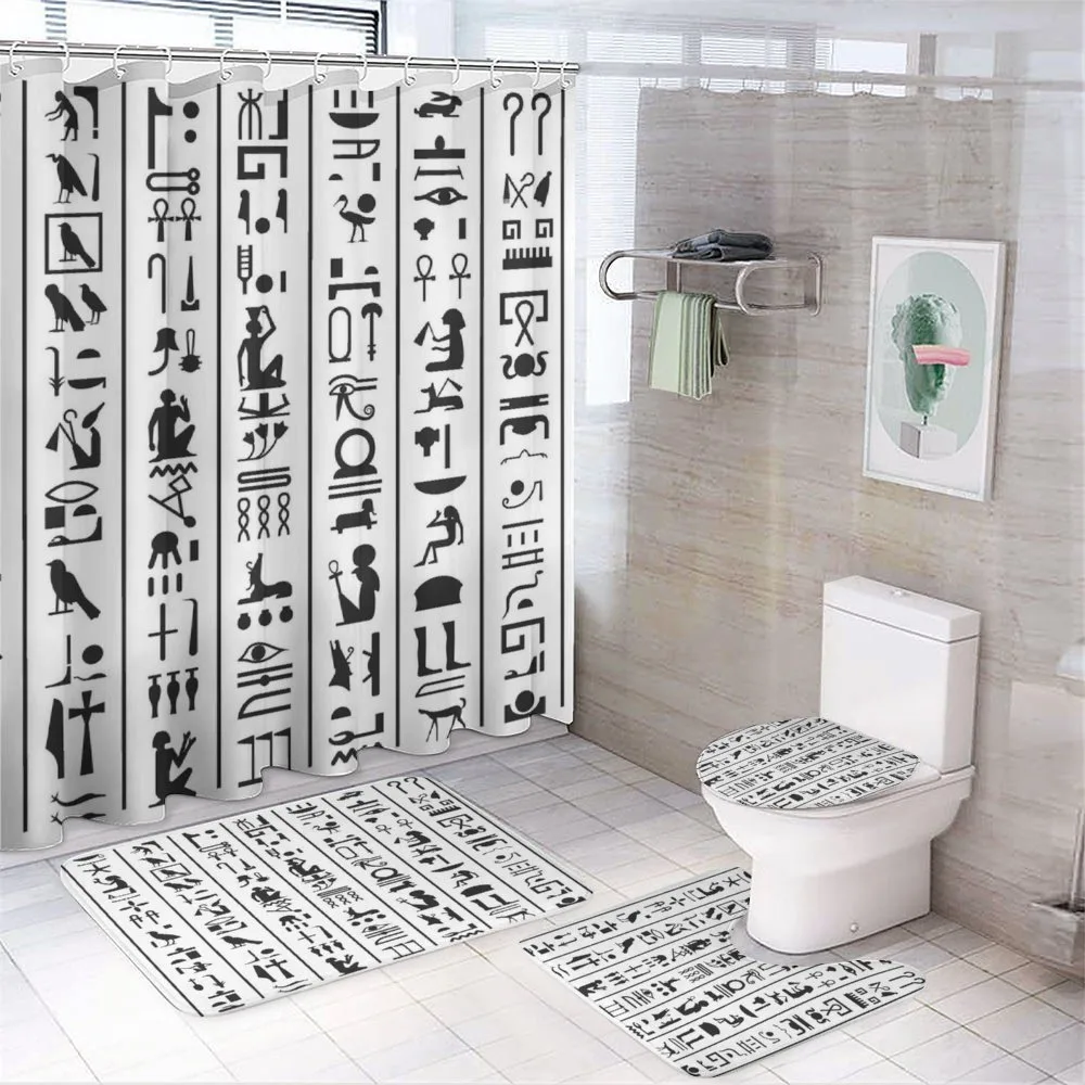 Vertical Ancient Writing — 4-Piece Bathroom Set preview