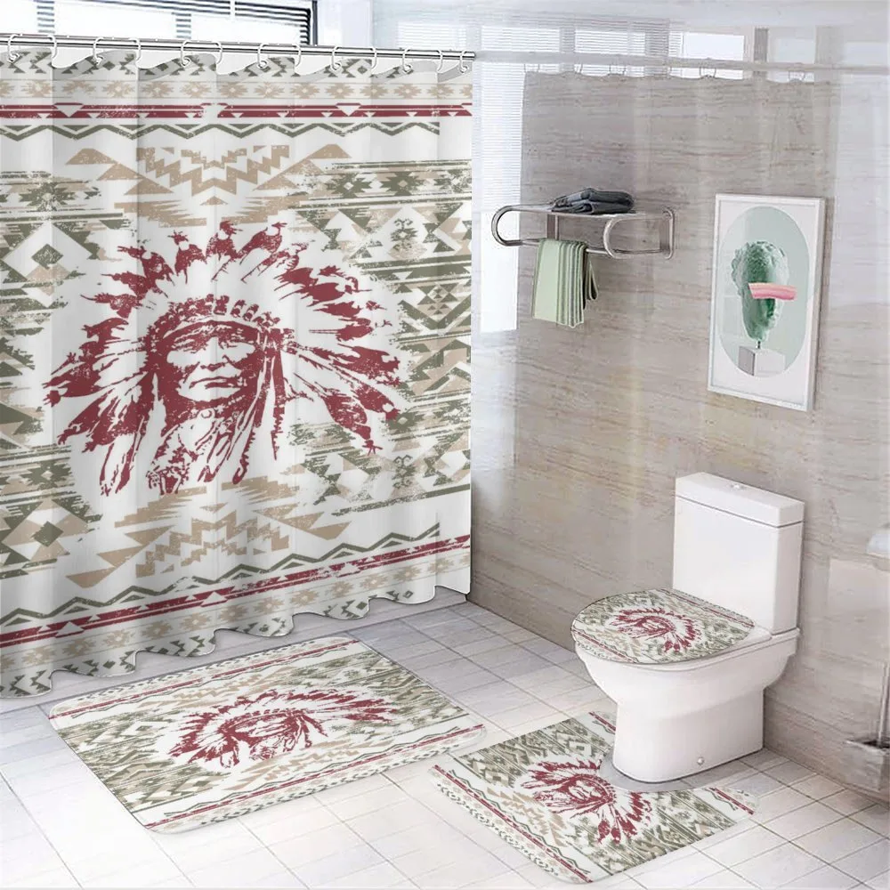Vintage Portrait Grunge Design — 4-Piece Bathroom Set preview