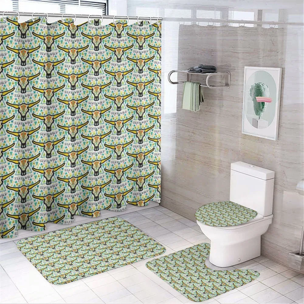 Stay Wild Texas Cow Skull — 4-Piece Bathroom Set preview