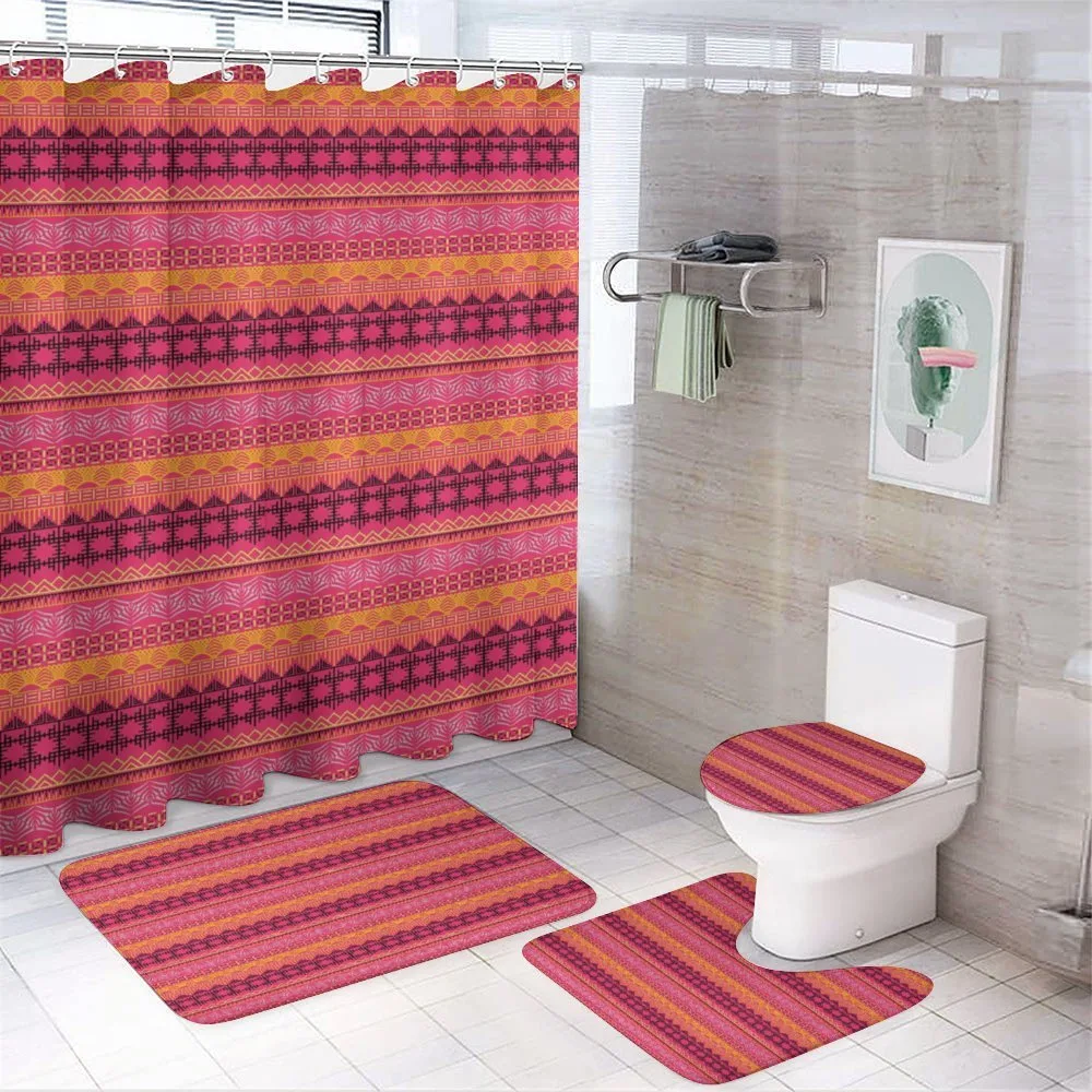 Abstract Tribal Style Motif — 4-Piece Bathroom Set preview