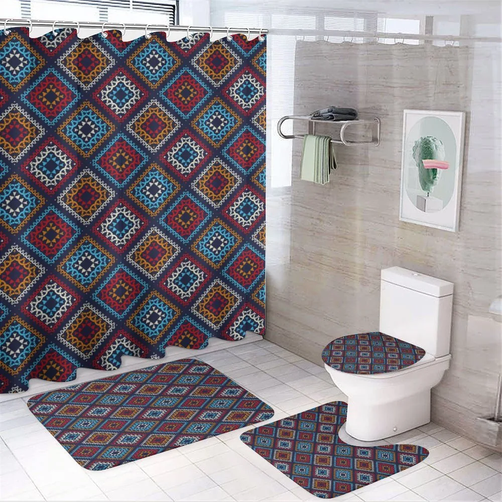Folk Motifs in Vivid Colors — 4-Piece Bathroom Set preview