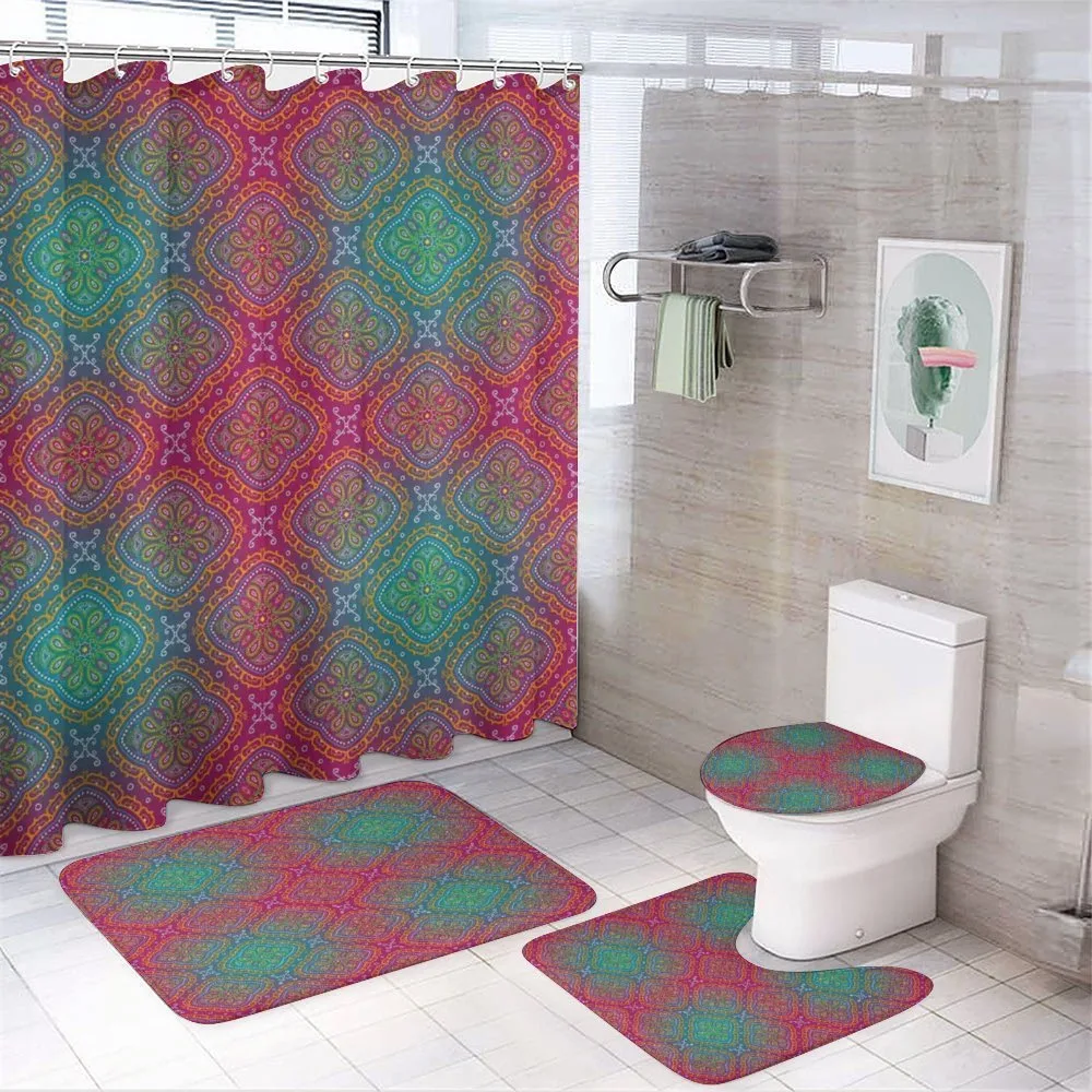 Boho Ombre Floral — 4-Piece Bathroom Set preview