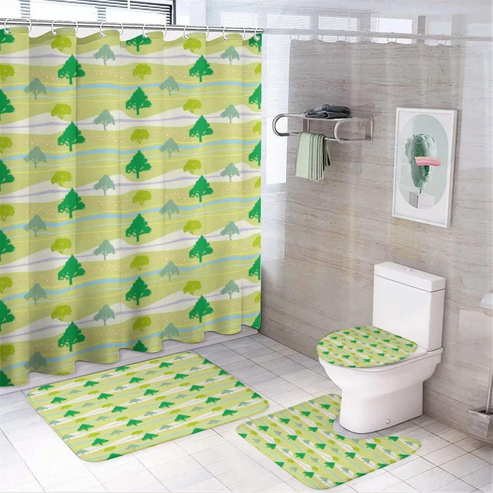Trees on a Woodland Path — 4-Piece Bathroom Set preview