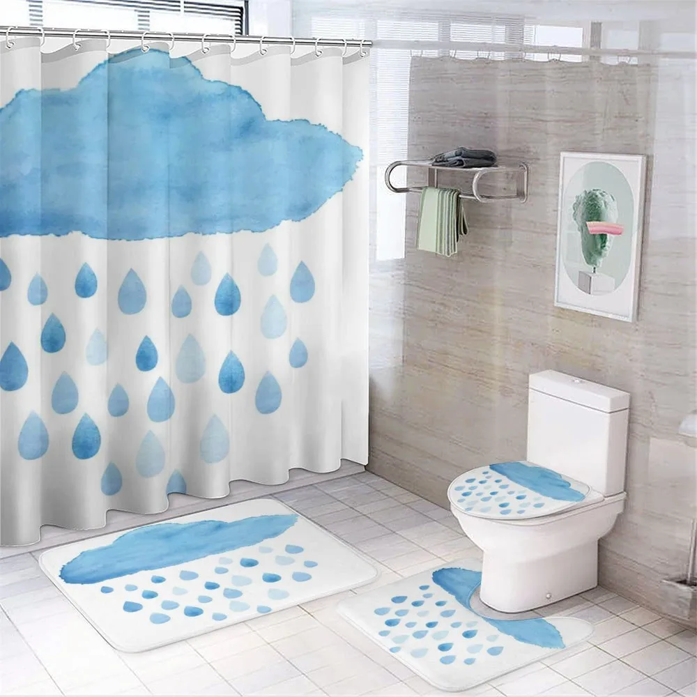 Rain Drops and Cloud — 4-Piece Bathroom Set preview