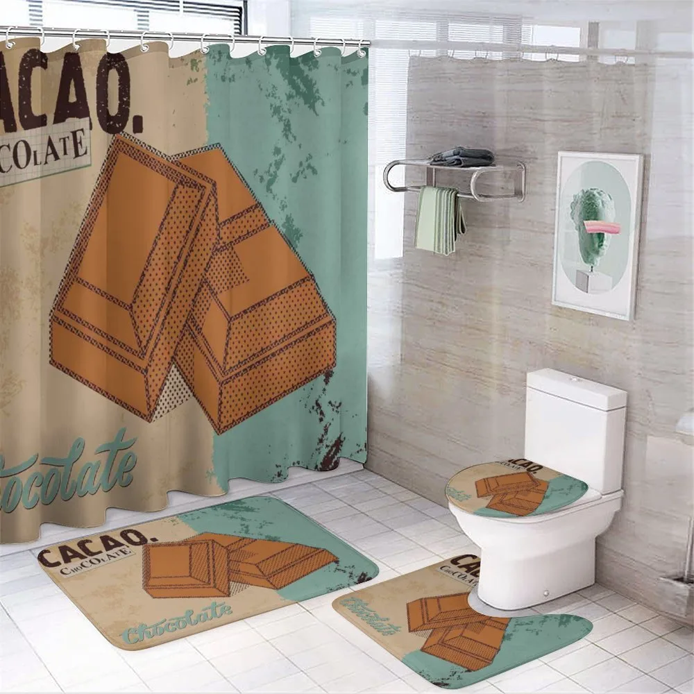 Vintage Chocolate Bar — 4-Piece Bathroom Set preview