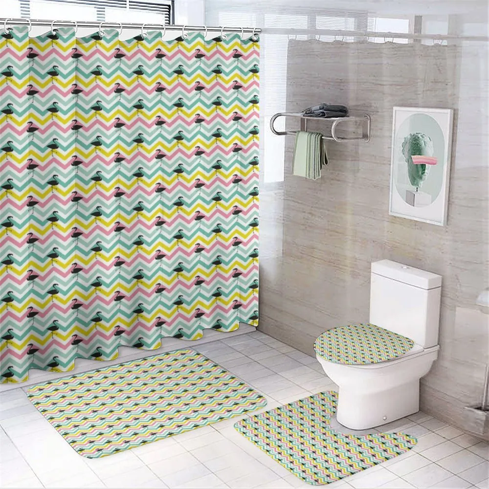 Pastel Color Chevron — 4-Piece Bathroom Set preview