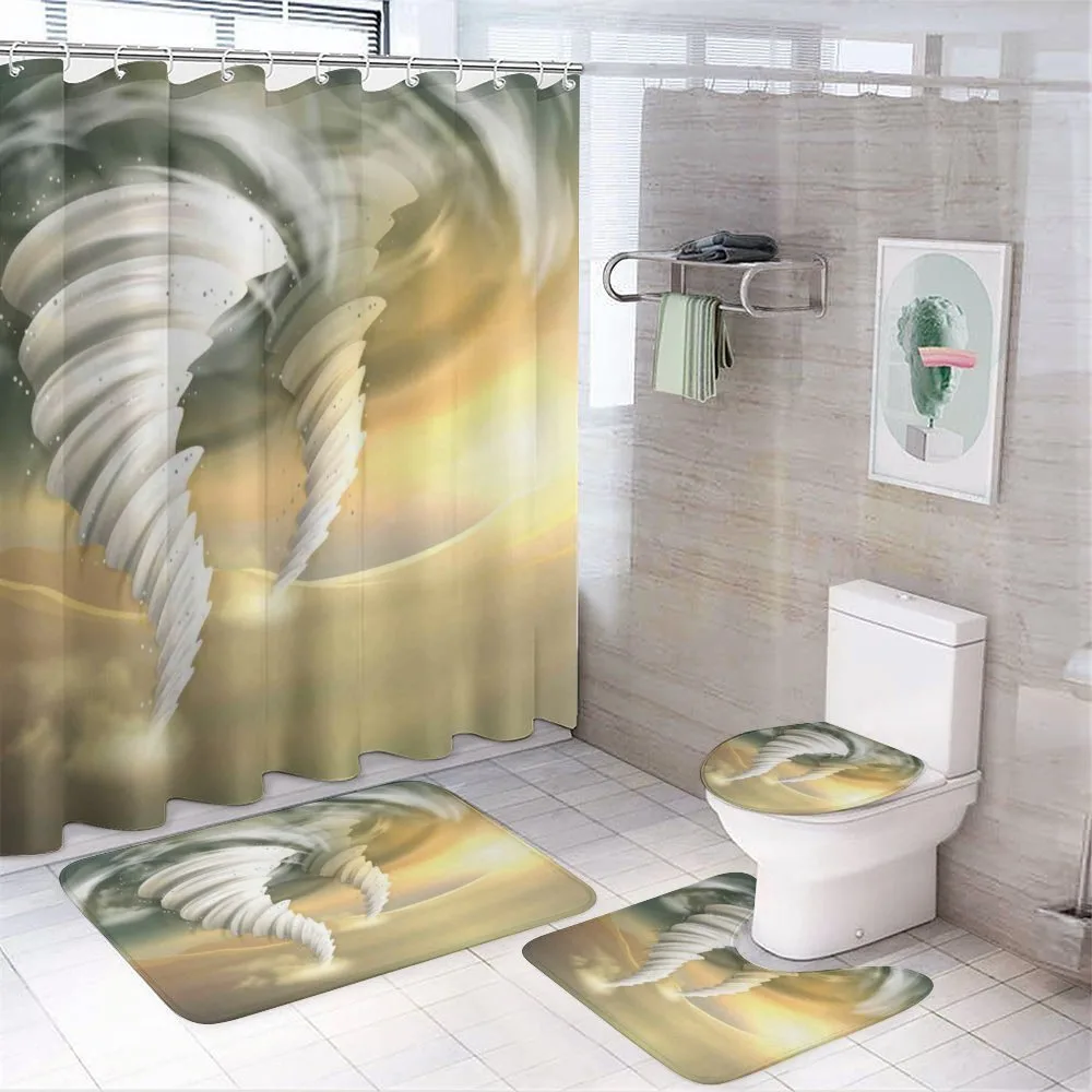 Abstract Hurricane Swirls — 4-Piece Bathroom Set preview