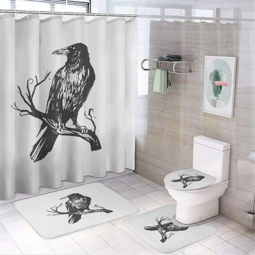 Bird on Bare Branch Art — 4-Piece Bathroom Set preview