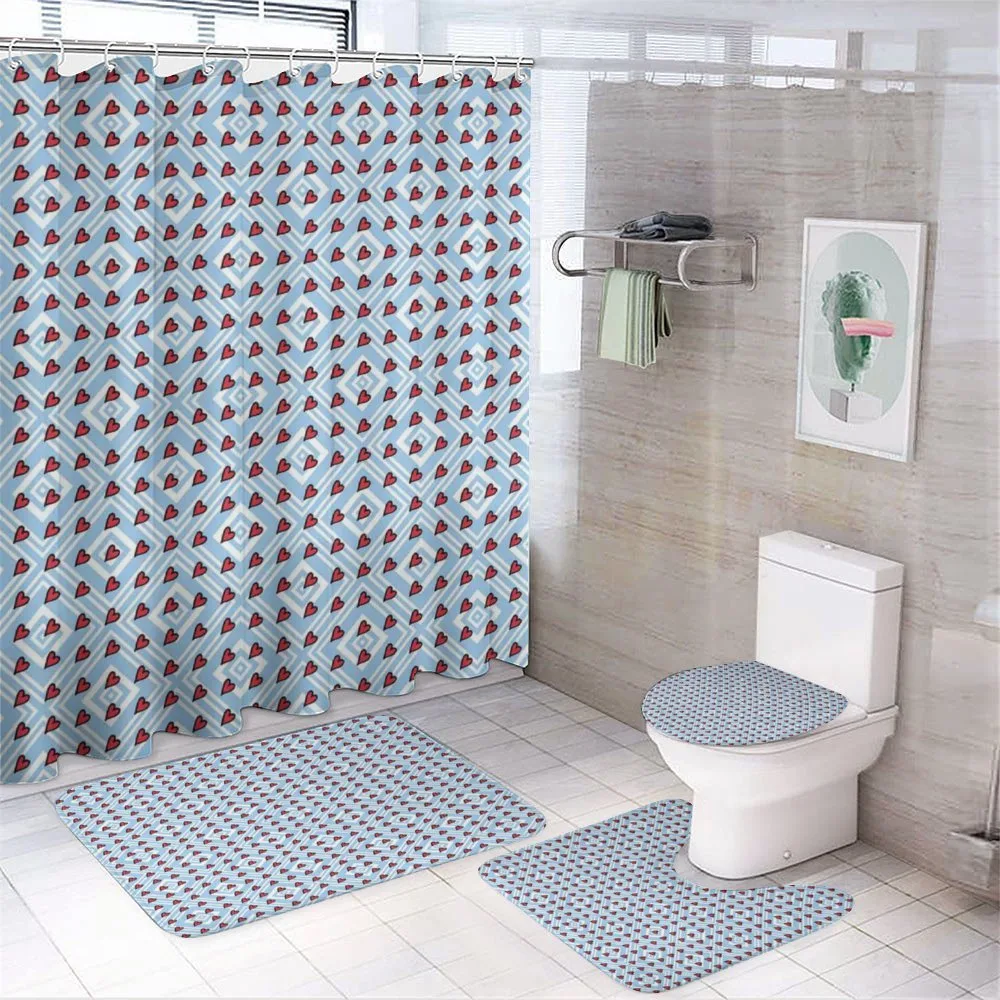 Bohemian Heart Shapes — 4-Piece Bathroom Set preview