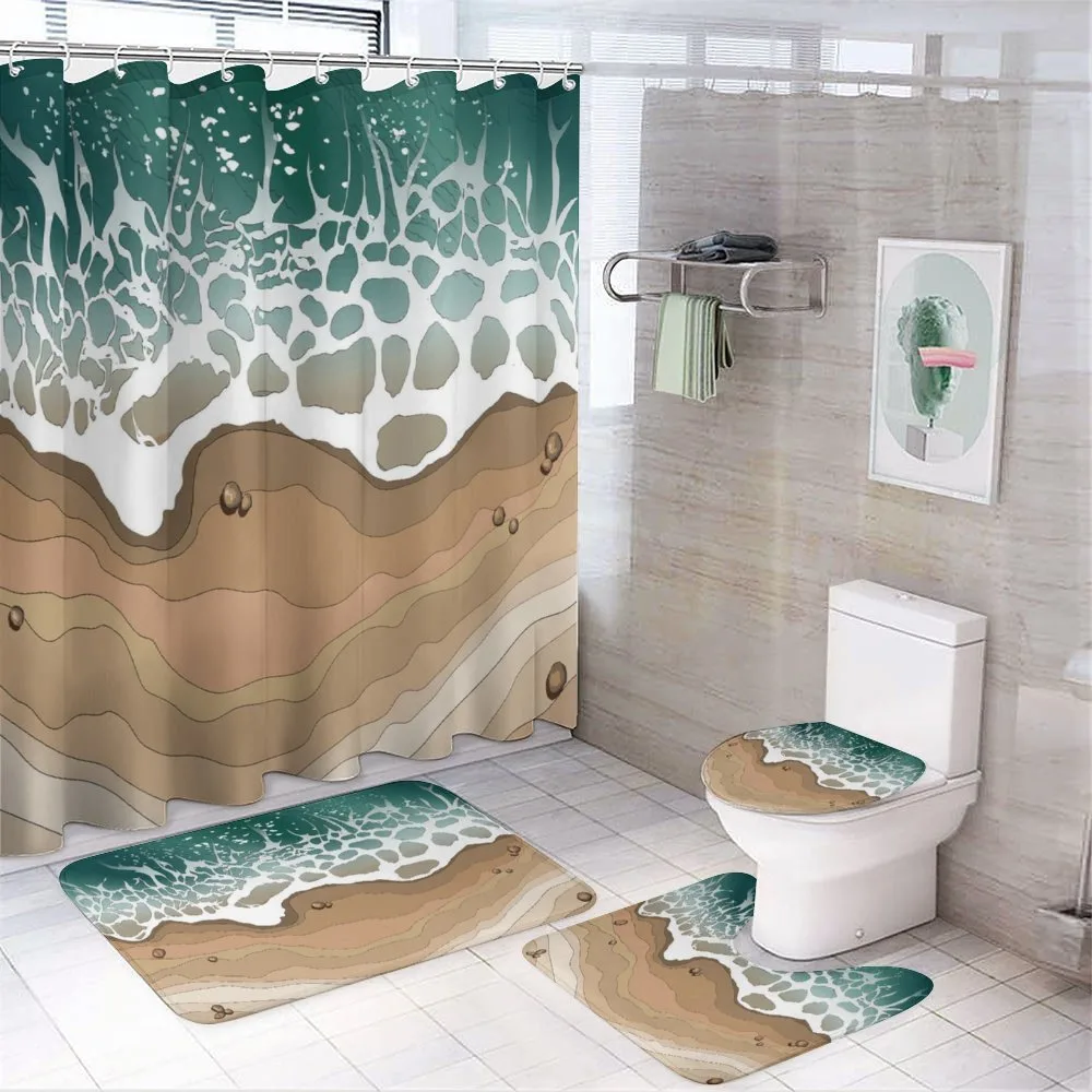 Foamy Sea Waves Bay — 4-Piece Bathroom Set preview