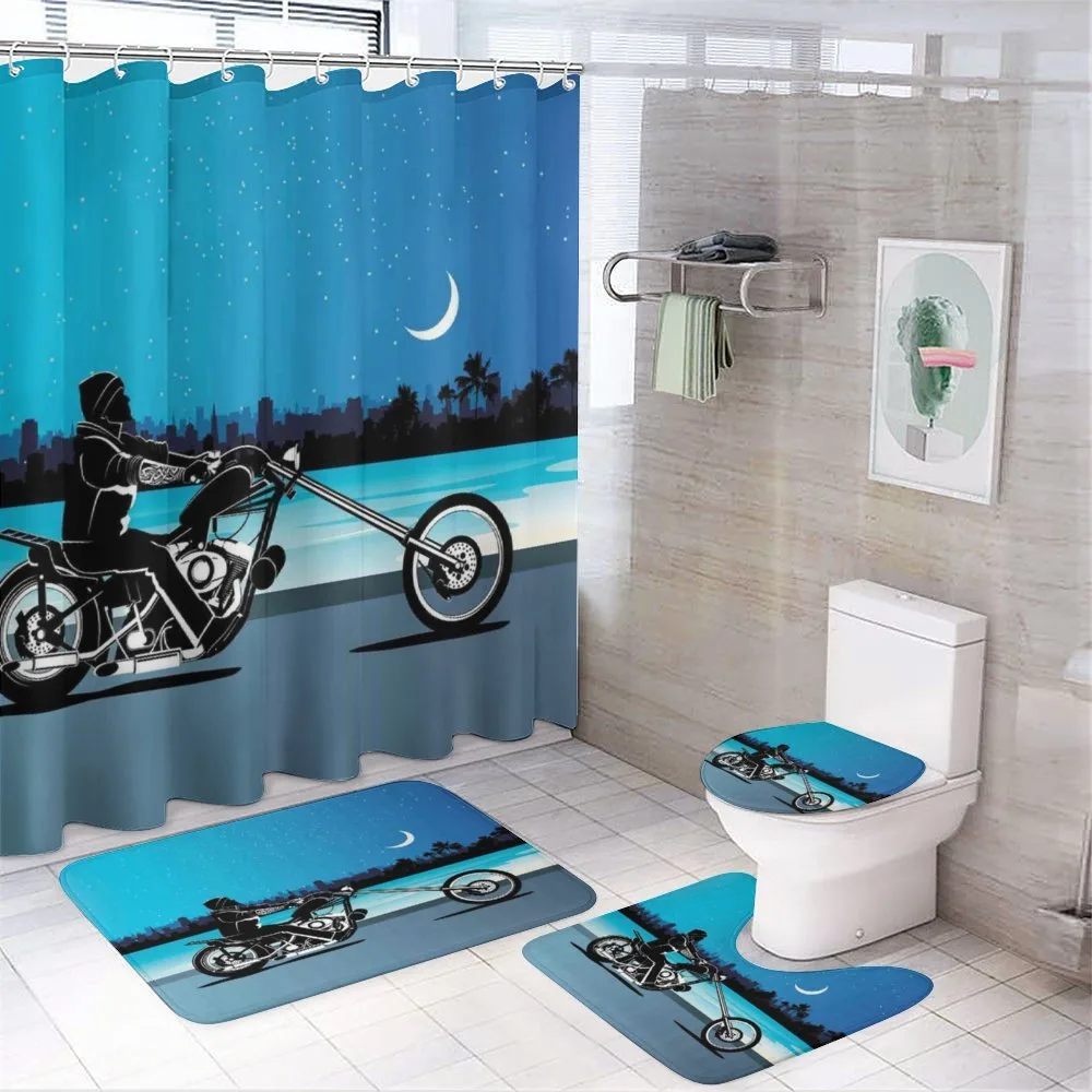 Chopper Motorcycle — 4-Piece Bathroom Set preview