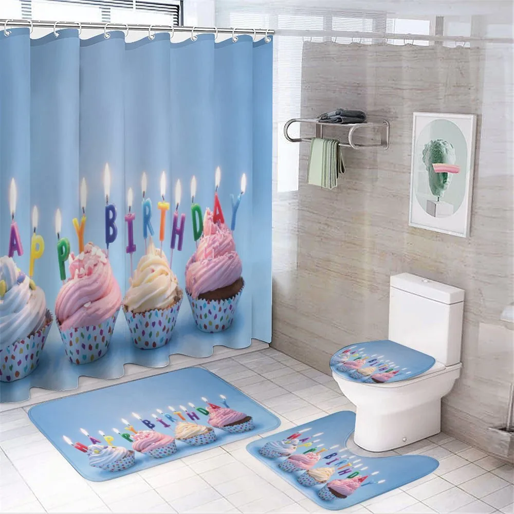 Cupcakes Letter Candles — 4-Piece Bathroom Set preview