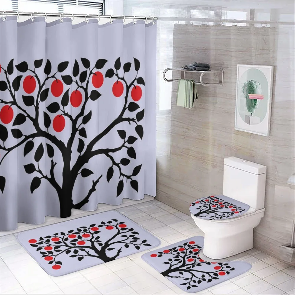 Black Tree Ripe Fruit Art — 4-Piece Bathroom Set preview