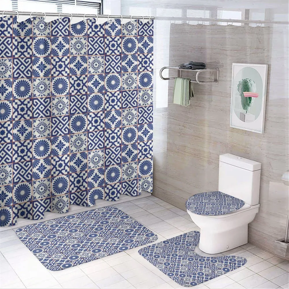Old Retro Tiles — 4-Piece Bathroom Set preview