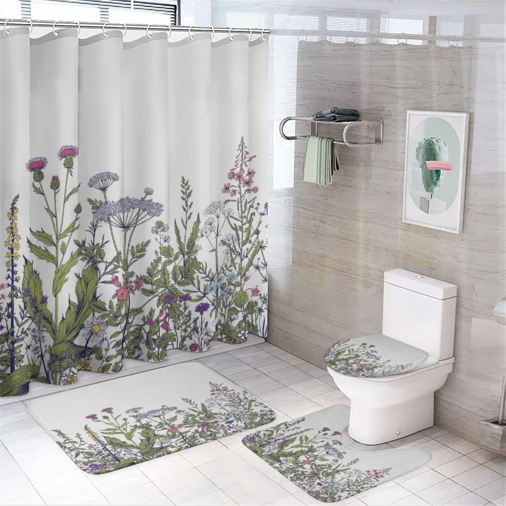 Thriving Garden Pattern — 4-Piece Bathroom Set preview