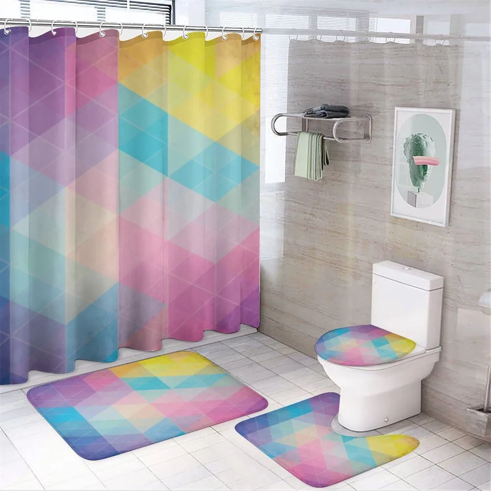 Triangles Dreamy Colors — 4-Piece Bathroom Set preview