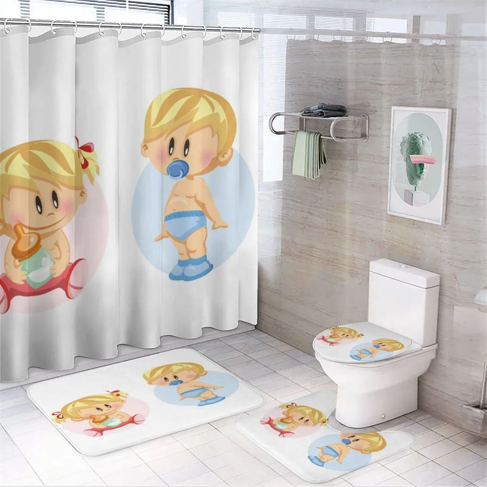 Happy Babies Playing — 4-Piece Bathroom Set preview