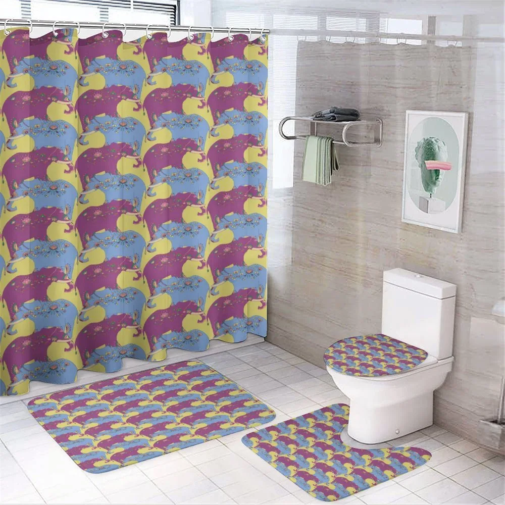 Oriental Floral Elephants — 4-Piece Bathroom Set preview